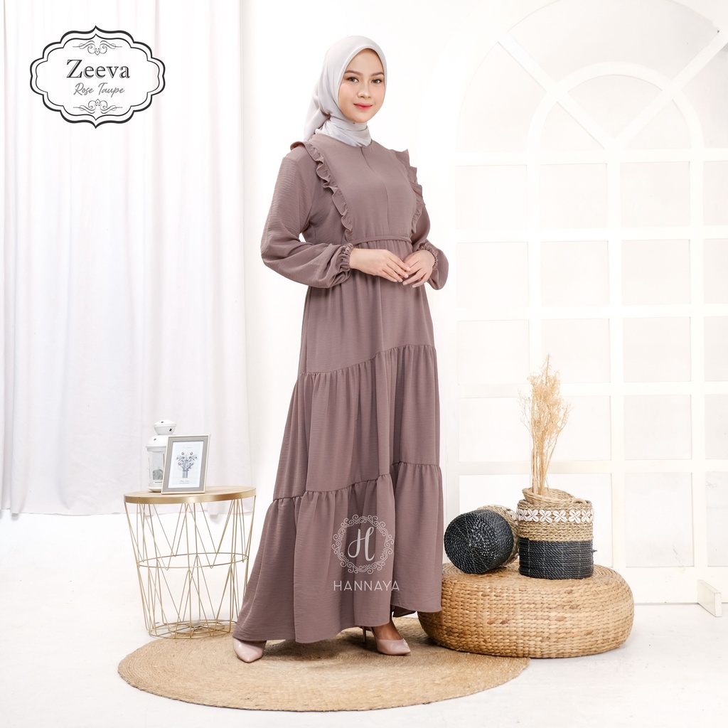 ZEEVA DRESS  BY HANNAYA|MIDI DRESS|LONG DRESS|ABAYA|GAMIS AIR FLOW|GAMIS CRINKLE