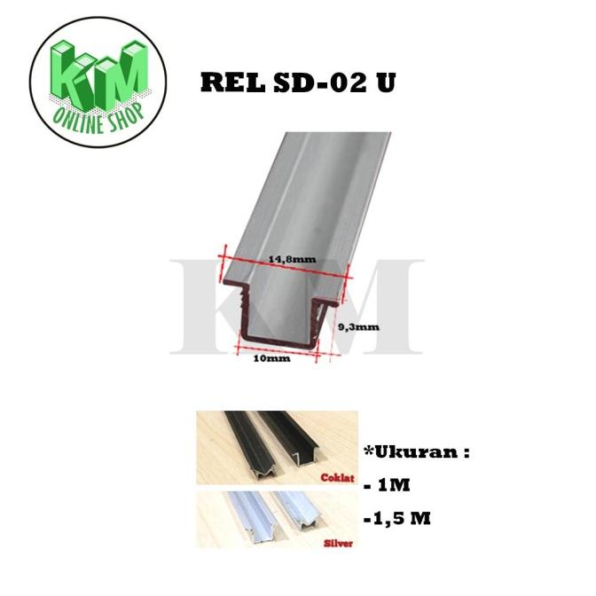 Rel Sliding U Dan M Pintu Lemari Geser U V / Um Uv / Rel Tanam U Dan M