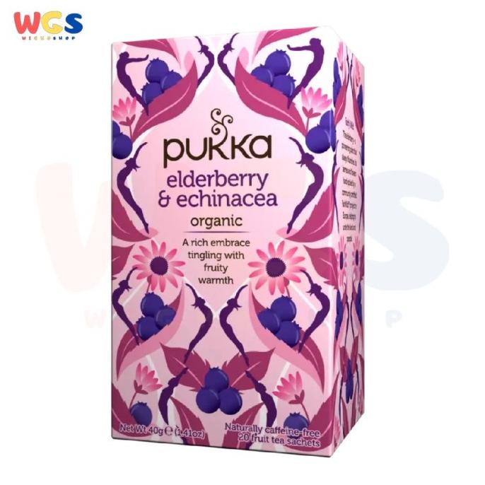 

Pukka Tea Elderberry & Echinacea Organic Embrace Tingling Fruity 20s x 2g Best Seller