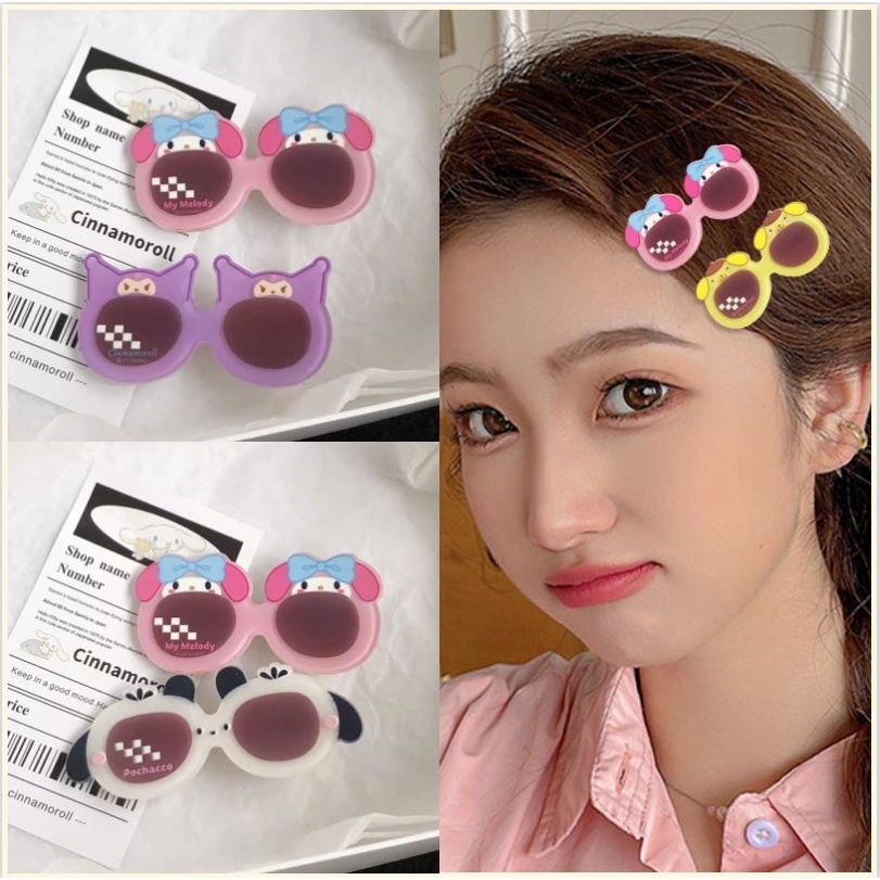 【Bayar di tempat】sanrio Kacamata Jepit Rambut Lucu Manis Wanita Aksesori Rambut Klip Duckbill Kreatif