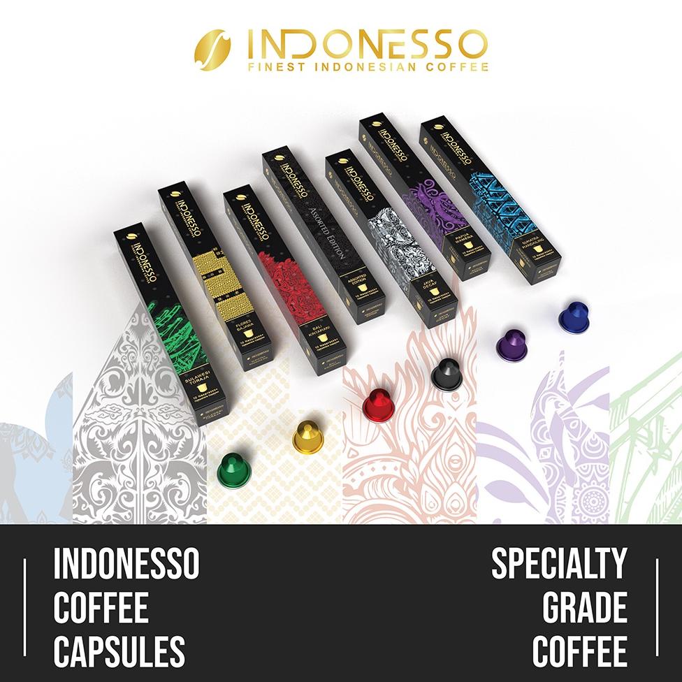 

INDONESSO Specialty Grade Assorted Edition Coffee Capsules / Kapsul Kopi 5 styles Best Seller