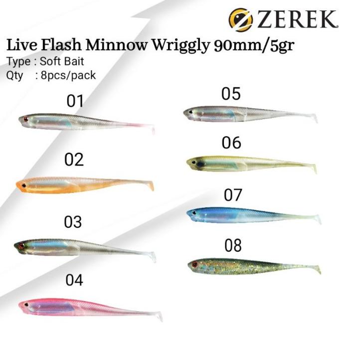 NEW  Soft Lure Zerek Live Flash Minnow Wriggly 70mm 90mm 110mm 130mm