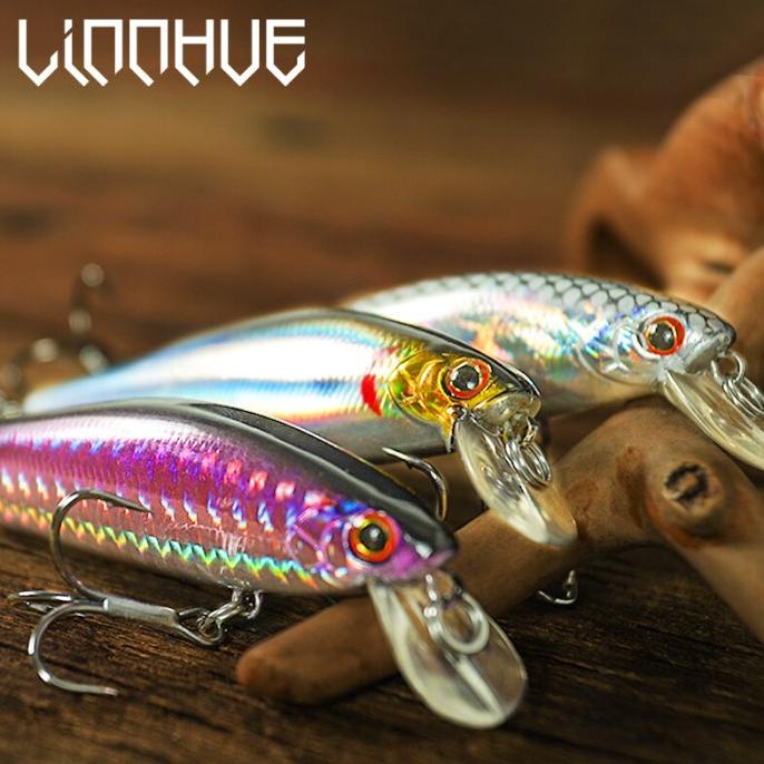NEW  1 buah umpan berkualitas umpan Minnow 3D mata buatan Wobblers umpan