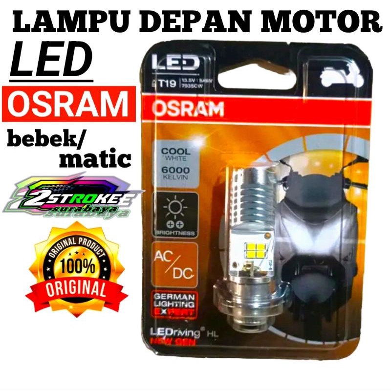 Bohlam Dop Lampu Depan Utama Motor Led AC/DC h6 Original OSRAM Cahaya Putih BEAT KARBU FI STREAT ESP