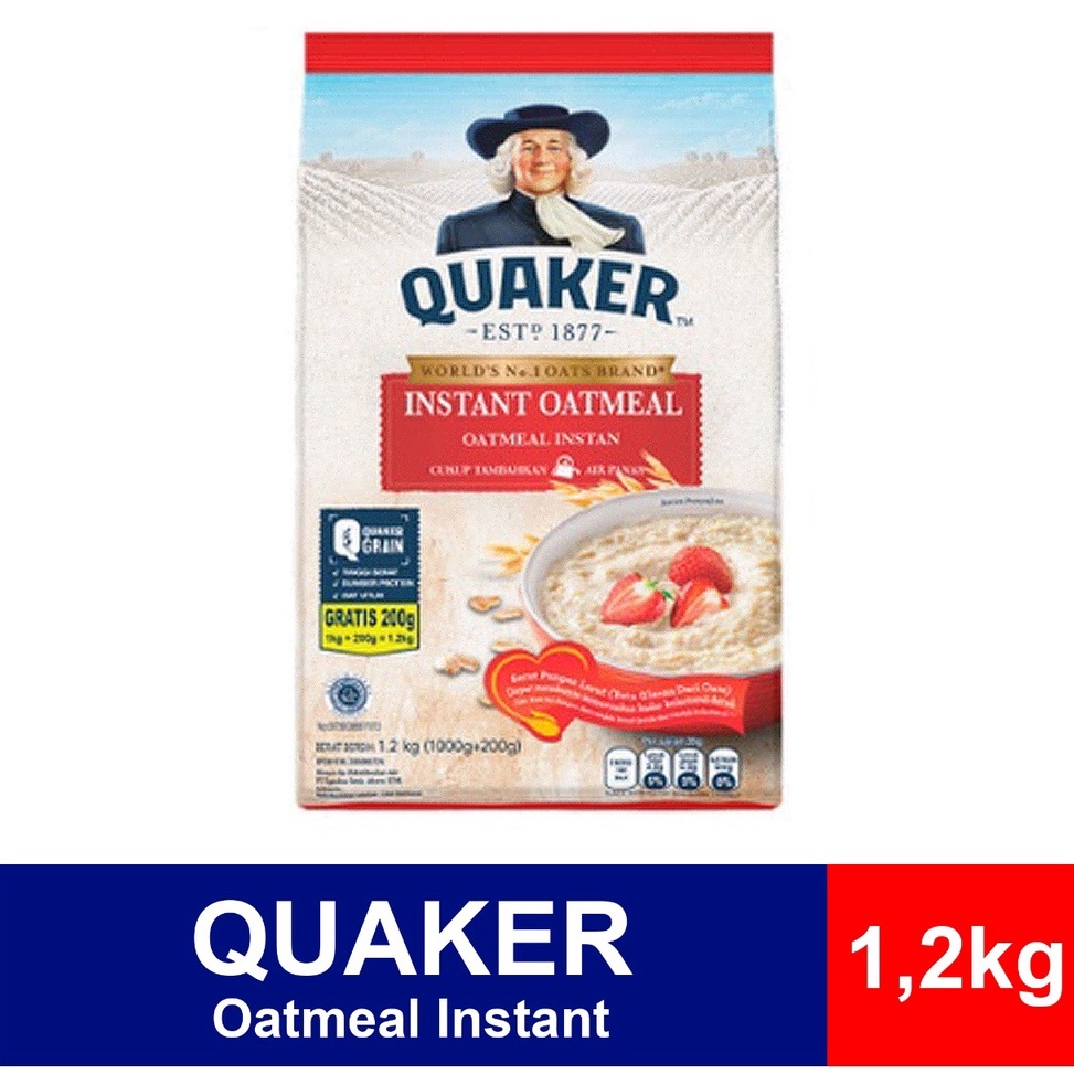 

マ Quaker Oatmeal Instant 1,2kg Exp November 2024 HALAL! PROMO! ㄳ