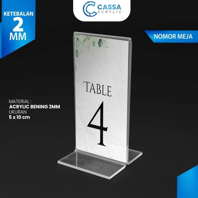 

] NOMOR MEJA / TENT CARD / TEMPAT QR AKRILIK ACRYLIC 5 X 10 CM