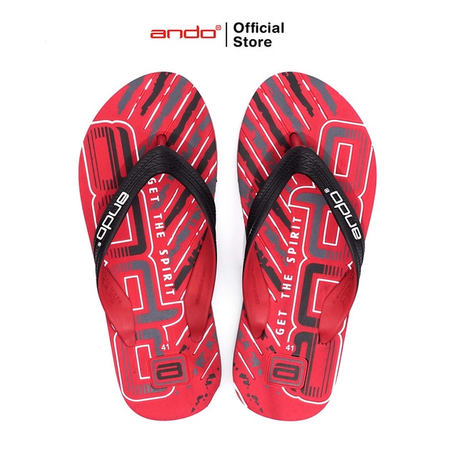 Ando Official Sandal Jepit Sportiva Pria Dewasa - Merah/Hitam