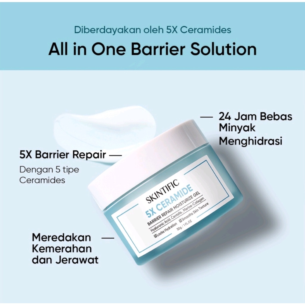 Skintific 5X Ceramide Barrier Repair Moisturizer Gel 30g Moisturizer Cream Pemutih Wajah