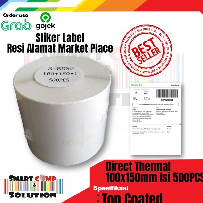 

Terbaru 3.3 Label Resi Alamat Market place 100x150mm / 100x150 / 10x15cm / A6
