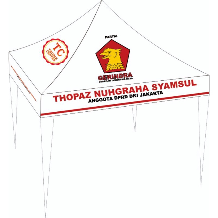 Atap tenda Branding 2x2  1,5x1,5  2x1,5   2x1  2,5x2,5   2x3.