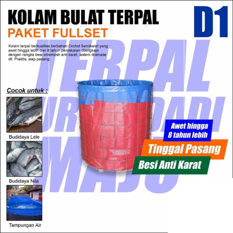 Kolam Bulat Terpal Fullset D1