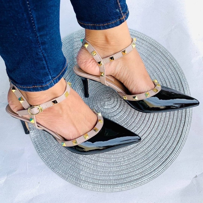 [7.7 Boombastis Sale⚡] - SEPATU WANITA VGS02 ROCKSTUDS ANKLE STRAP PREMIUM IMPORT