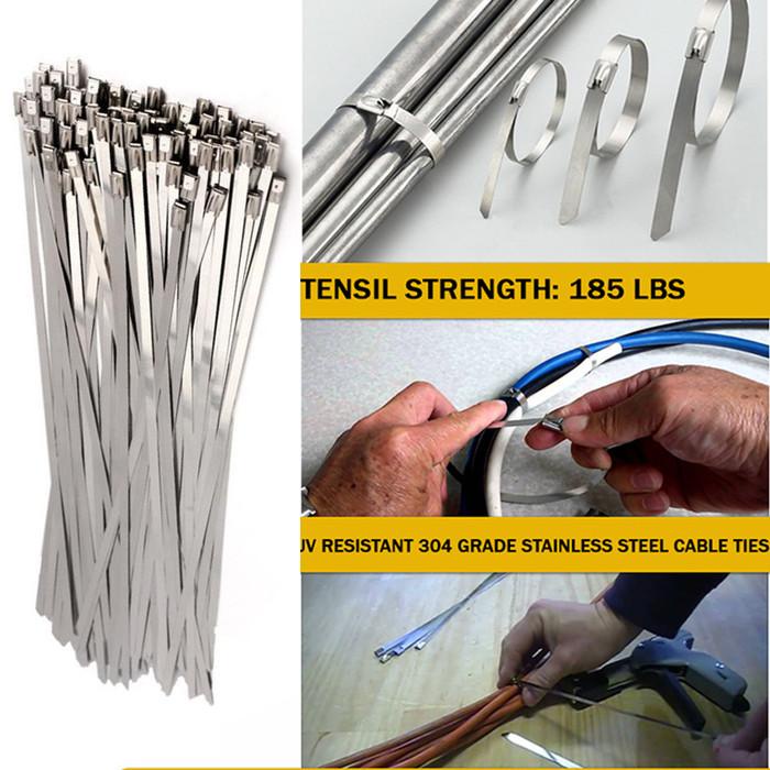 

50Pcs Kabel Ties Stainless Steel Metal 15/20/30Cm Baja High Quality