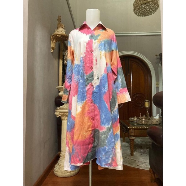 Tunik Kancing Tie Dye Jumputan Busui Frendly / Tunik Cotton Mikro / Tunik Silk / Tunik Tie Dye / Tunik Palembang / Tunik Murah / Atasan Wanita / Pakaian Wanita / Tunik Bestseller / Tunik Palembang / Tunik