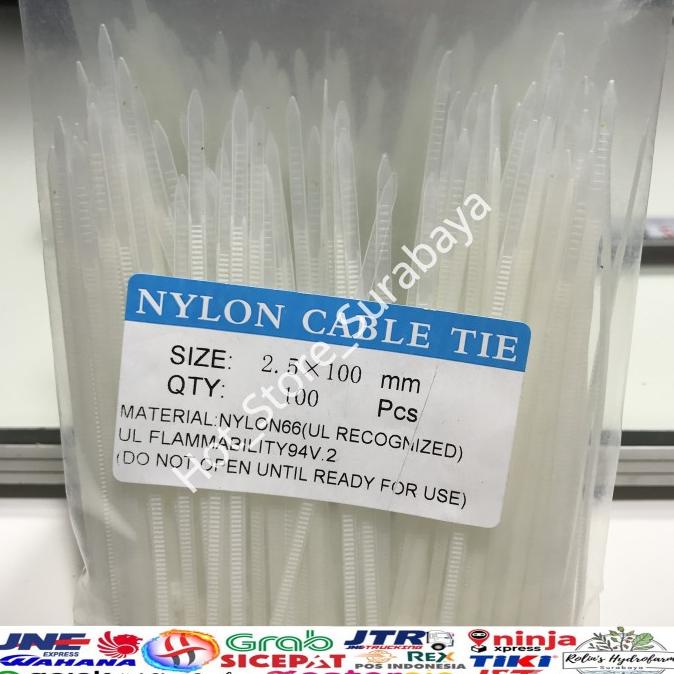 

@@@@] CABLE TIES KABEL TIS WARNA HITAM PUTIH ISI 100 PCS 10CM 10 CM TEBAL 25
