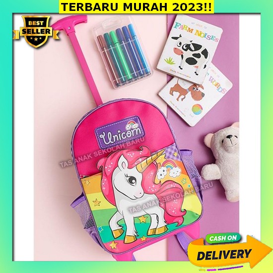 Tas Ransel Koper Sekolah Paud Trolly Tas Anak Kecil Ras Murah Ank Dorong Tas Trolley Anak Backpack C