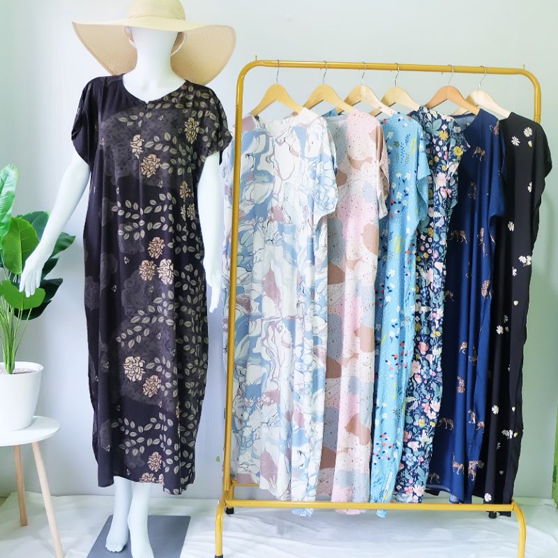 Daster longdress semata kaki LD 120 PB 128 Busui paket untuk reseller 5 pcs bahan rayon premium grad