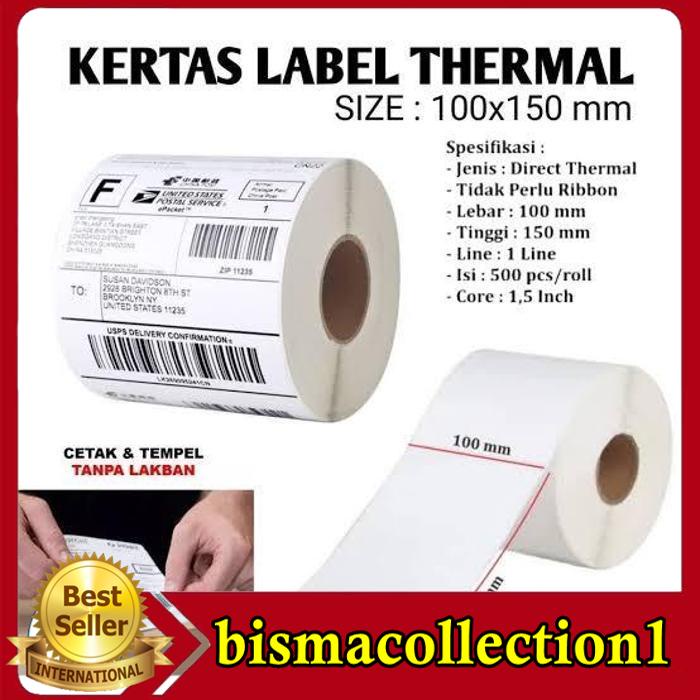 

ISI 500 LBR - KERTAS STICKER LEBAL THERMAL LABEL BARCODE UK 100X150MM BEST SELLER !!