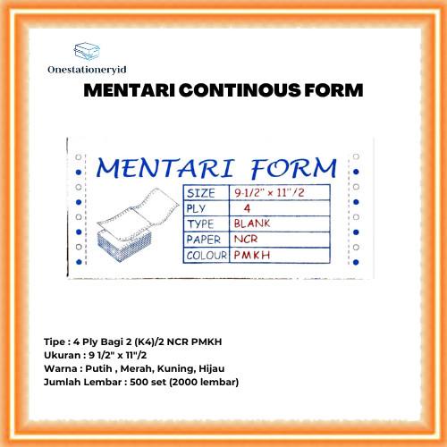 

Paper Kertas Continuous/Continous Form 4 Ply Bagi 2, 4 Rangkap K4/2 Ncr Pmkh