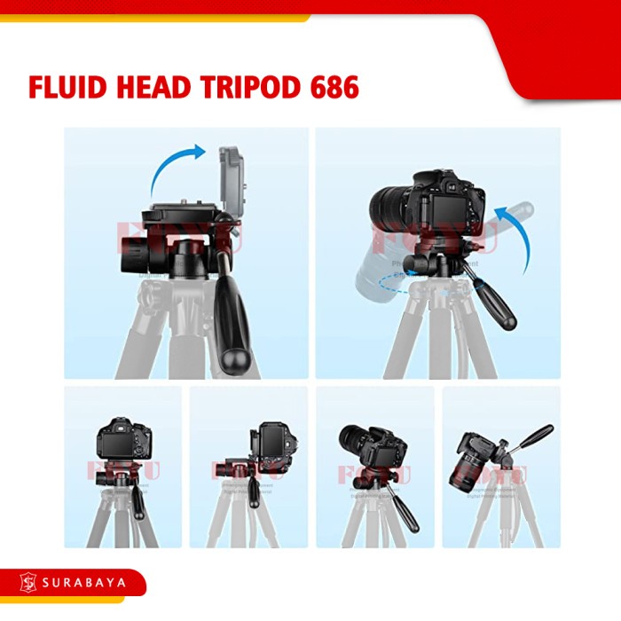 PROMO!!! FLUID HEAD KEPALA TRIPOD CAMERA KAMERA DSLR SHOOTING UNIVERSAL VIDEO TERBARU