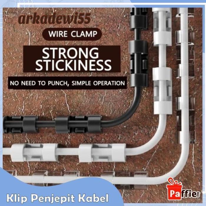 

Klip Penjepit Kabel Klem Perapih Cable Wire Hose Clamp Meja Desktop On