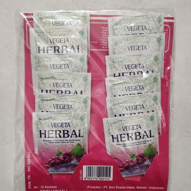 

Ready Stock Vegeta Herbal isi 12 Sachet - Melancarkan Buang Air Besar Sale