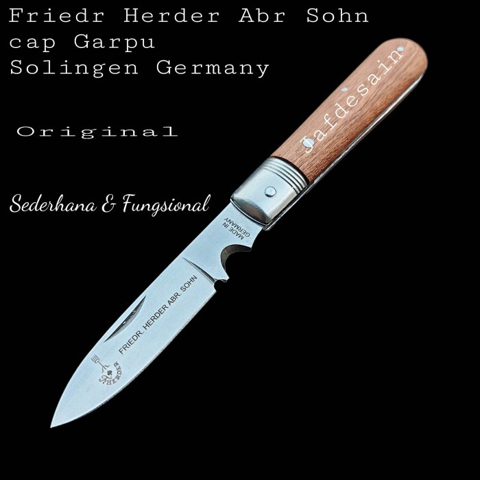 Pisau lipat cap Garpu asli made in Solingen Germany ORIGINAL