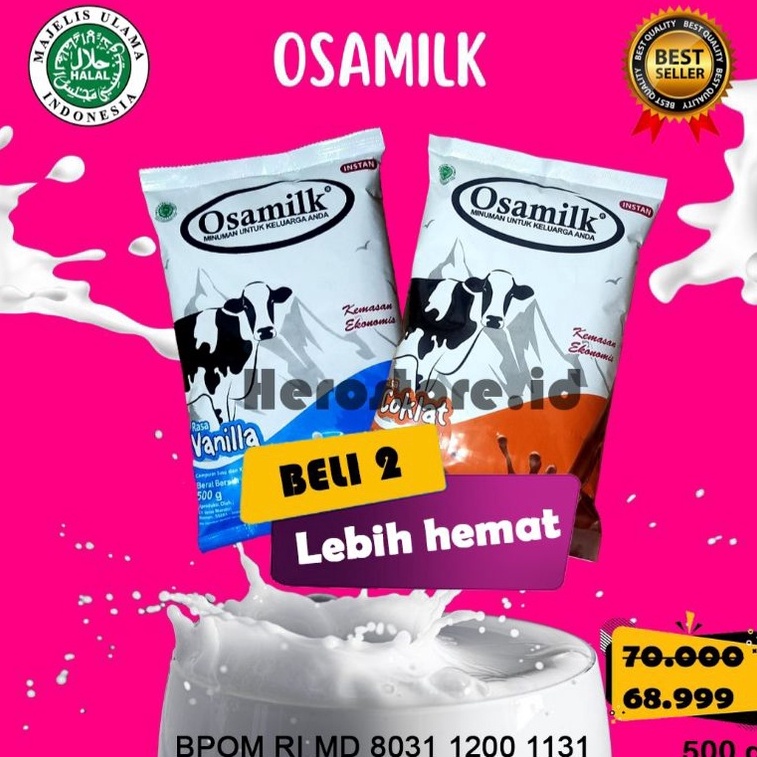 

[Terkece Se-RI] SUSU OSAMILK ORIGINAL 100% Penggemuk Badan & Penambah Nafsu Makan 500 g