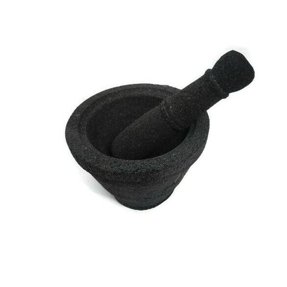 

Lumpang alu batu asli / mortar pestle / tumbukan bumbu jamu 18-20cm hqu