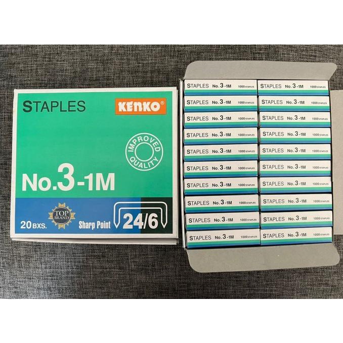 

ISI STAPLES NO.3-1M / NO 3 BESAR KENKO 20 PCS ( I PAK ) ghe