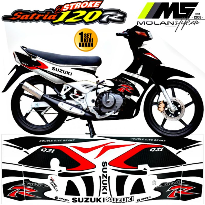 Decal Sticker Striping Variasi Motif Ori Satria R 120 Lumba 2001-2002 /Satria R 2Tak Kotak/Suzuki Sa