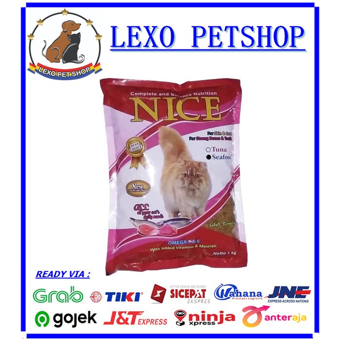 

Makanan Kucing Nice Seafood 1Kg - Nice Repack / Cat Food