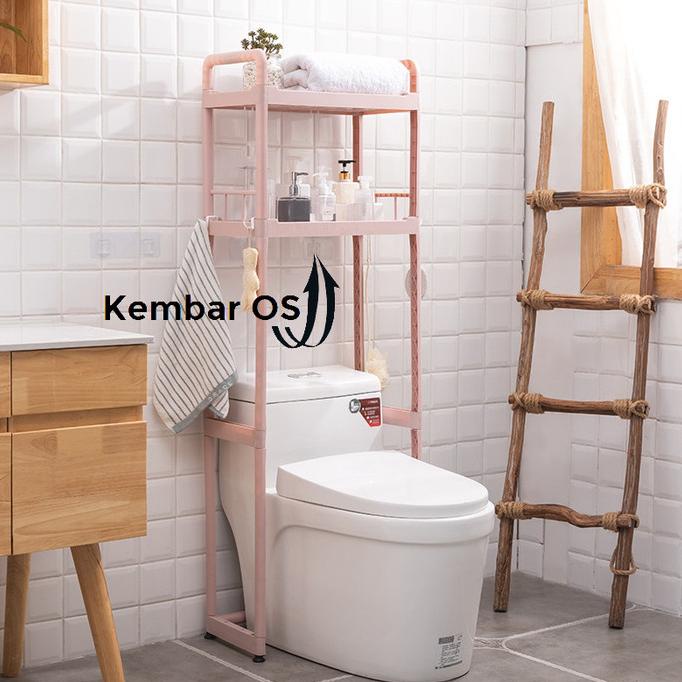 Rak Kamar Mandi Tempel Plastik Susun Tempat Sabun Cair Batang Tissue