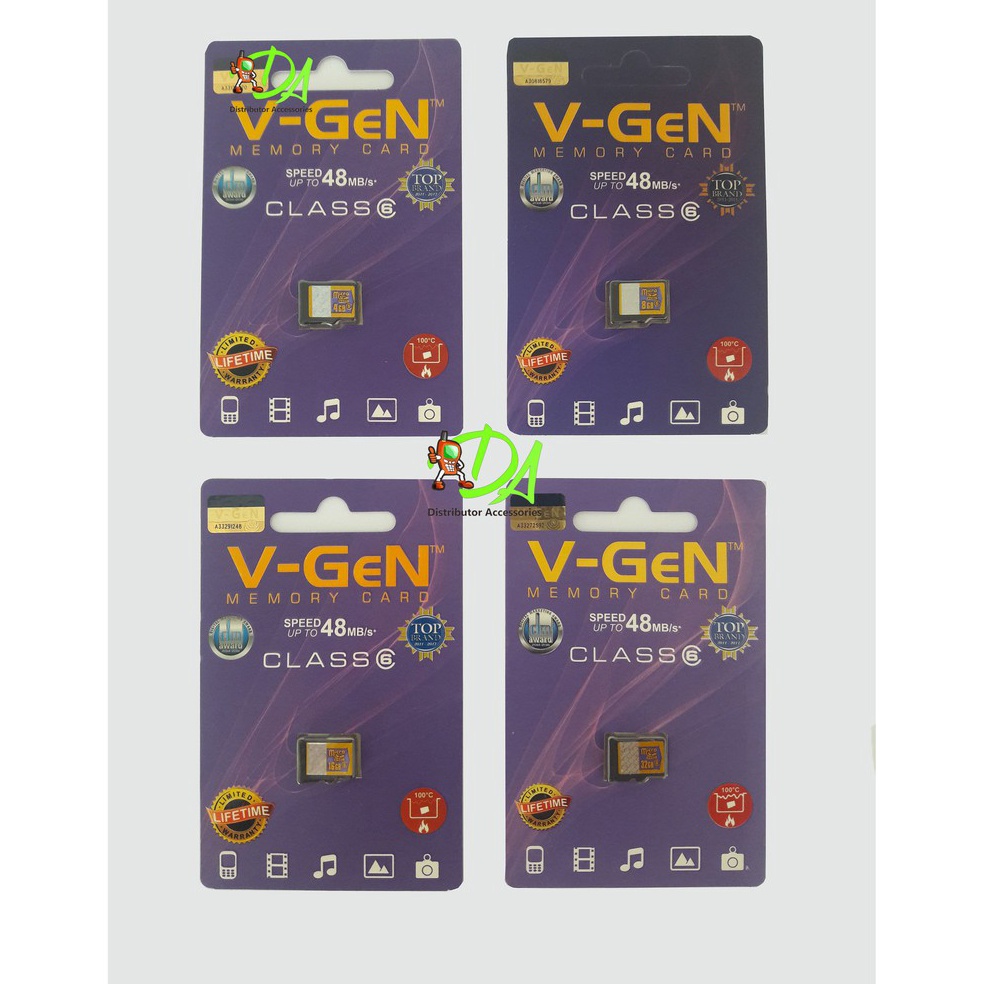 Ayo Beli Micro SD VGen 4Gb / 8Gb / 16Gb / 32Gb / 64gb / 128 gb class 6 original Vgen garansi lifetim