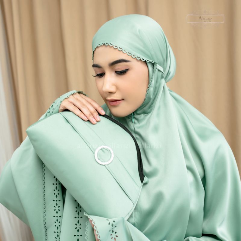 Free Tasbih - Mukena Dewasa Daily 2in1 Ameena Sutra Silk Tas Mewah