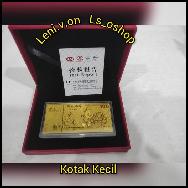 

Souvenir imlek / Kado Imlek Angpao Emas lembar + kotak + Bag + Sertifi