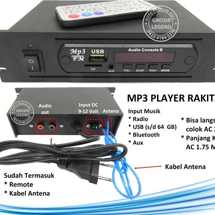 Terbaru Rakitan Usb Mp3 Fm Player Amplifier Ac In 220V Bluetooth