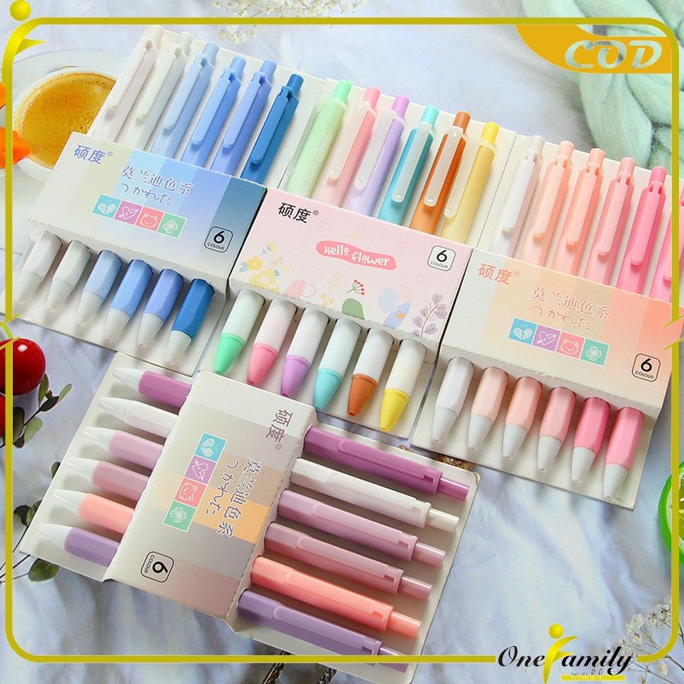 

ONE-A48 Pulpen Gel Mekanik 6IN1 Motif Polos Warna Pastel Gaya Korea / Alat Tulis Pena Cair 0.5mm / Pena Rainbow Perlengkapan Sekolah Import