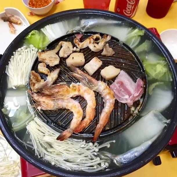 monggo] alat panggangan BBQ grill pan + steamboat hotpot with griller