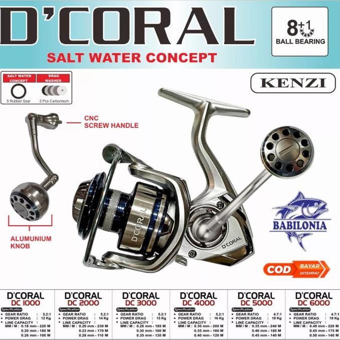 Reel KENZI D CORAL SALTWATER SW 1000 2000 3000 5000 6000 Power handle