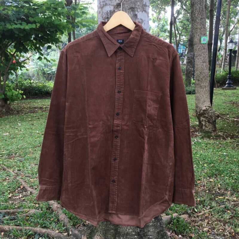 UNIQLO COKLAT CORDUROY FLANNEL