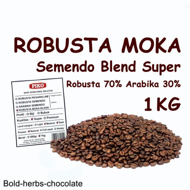 

Kopi Robusta Moka 1kg Semendo Blend Super Biji Kopi Bubuk Best Seller