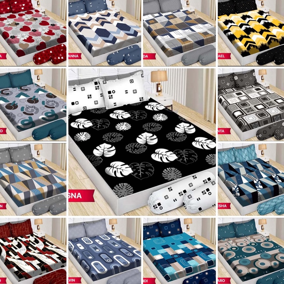 MURAH MERIAH SPREI / SEPRAI BONITA 3D DISPERSE Uk No 1 / KING 180x200x20 - MOTIF2 MINIMALIST