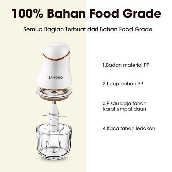 SAMONO SW099 Mini Chopper Daging Buah Meat Blender Elektrik 200W