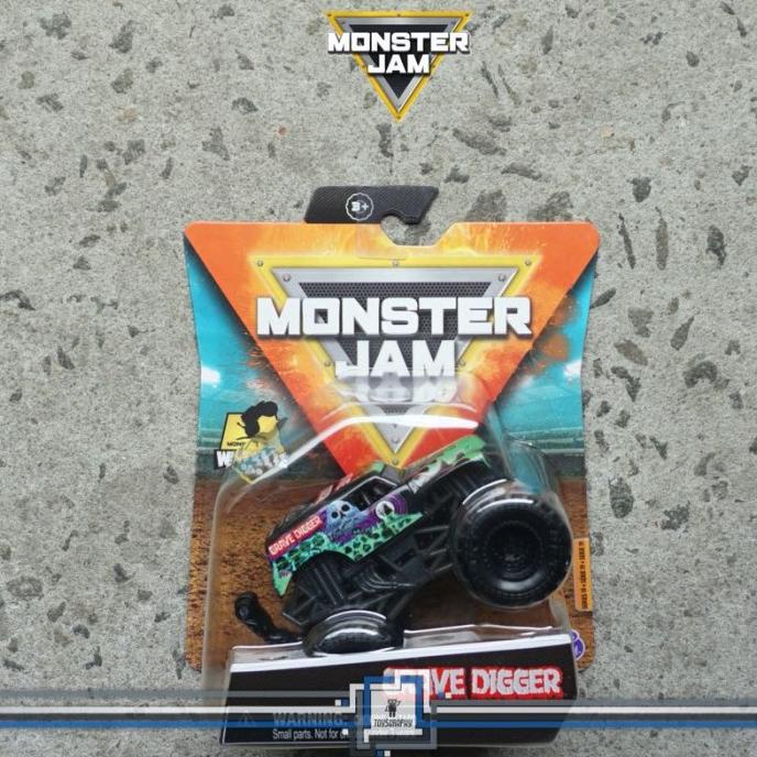 Monster Jam 1/64 GRAVE DIGGER Truck with Wheelie Bar Hot Wheels