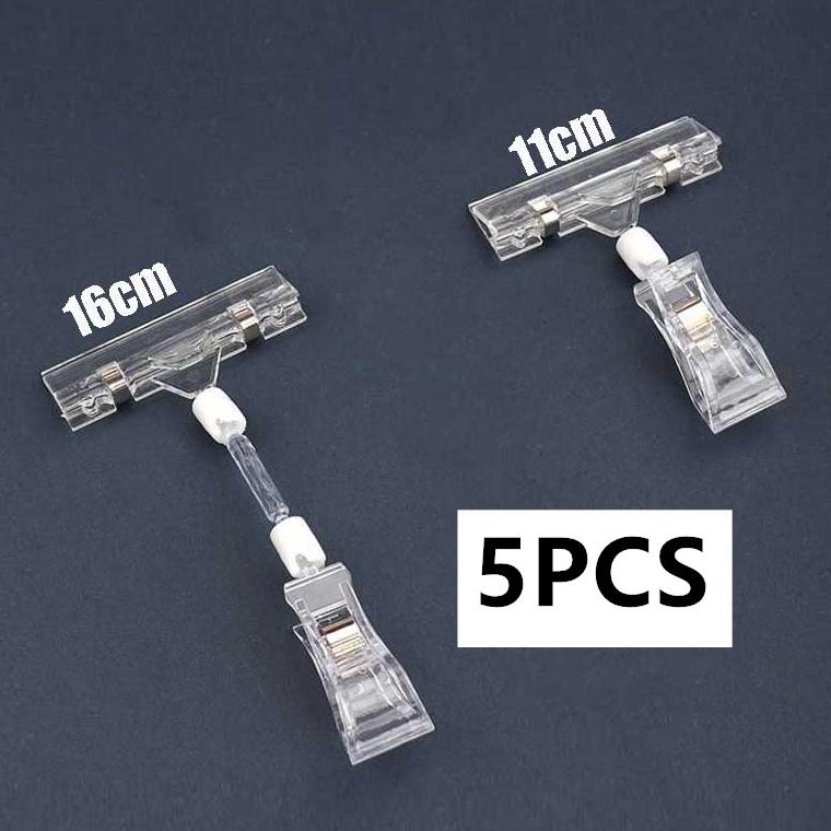 

Murah 5PCS jepitan promo Penjepit Label Papan Tag Hanger Transparan 11cm
