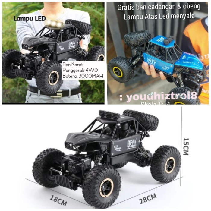 Mobil Remot Rc 4Wd Rock Climber Mainan Remote Control - Monster Race