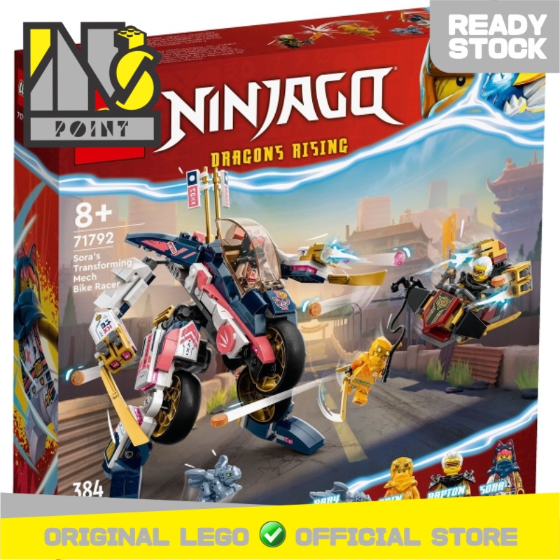 Mainan Lego Ninjago 71792 - Sepeda Robot Transformasi Sora - 384 Pcs
