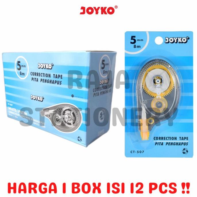 

JOYKO CORRECTION TAPE 8m TIPEX KERTAS JOYKO TIPX CT-507 1 BOX 12 PCS