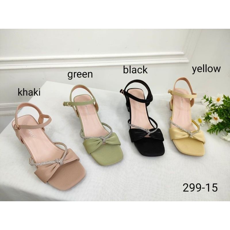 Sepatu Wanita Tumit Tahu Tali Belakang 5cm Simoncelli Import 299-15